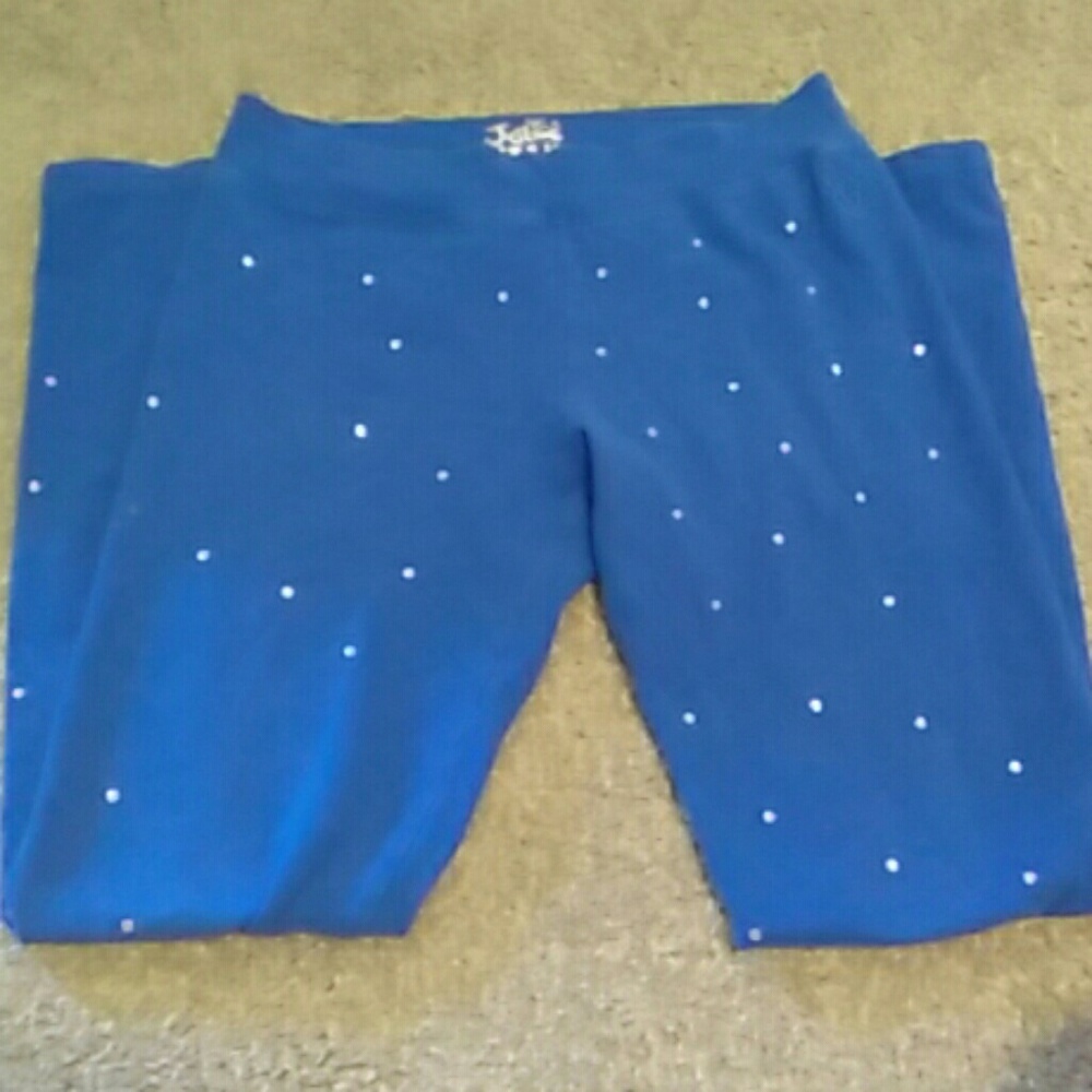 Blue rinstone leggings